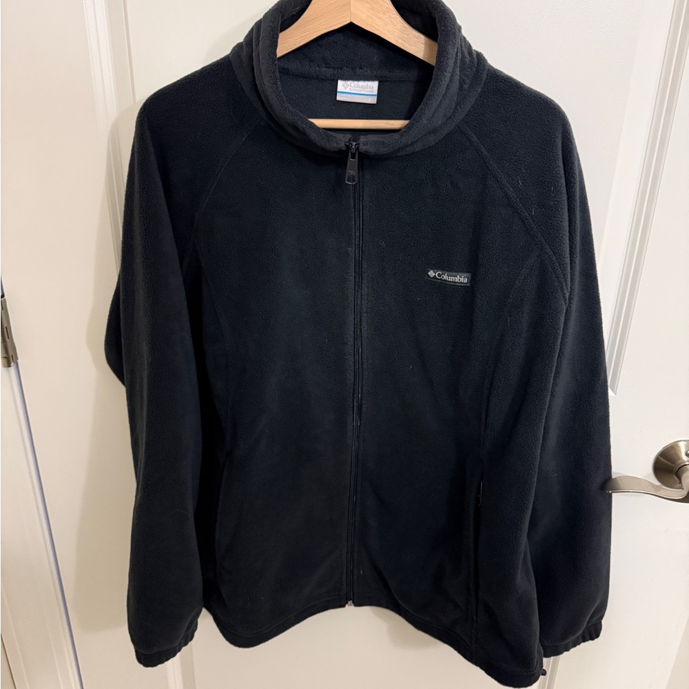 Columbia Black Full Zip Fleece Jacket | Size 2X | Soft Lightweight